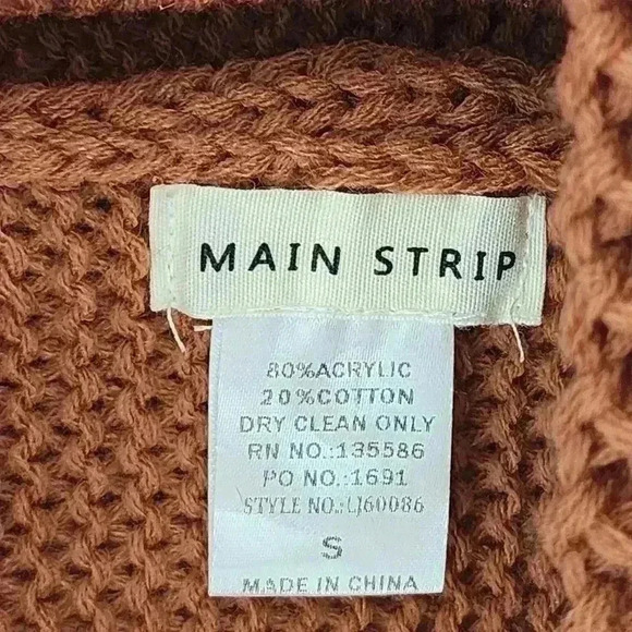 Main Strip Open Front Shawl Neck Chunky Knit Sweater Cardigan Women's S - Picture 5 of 7